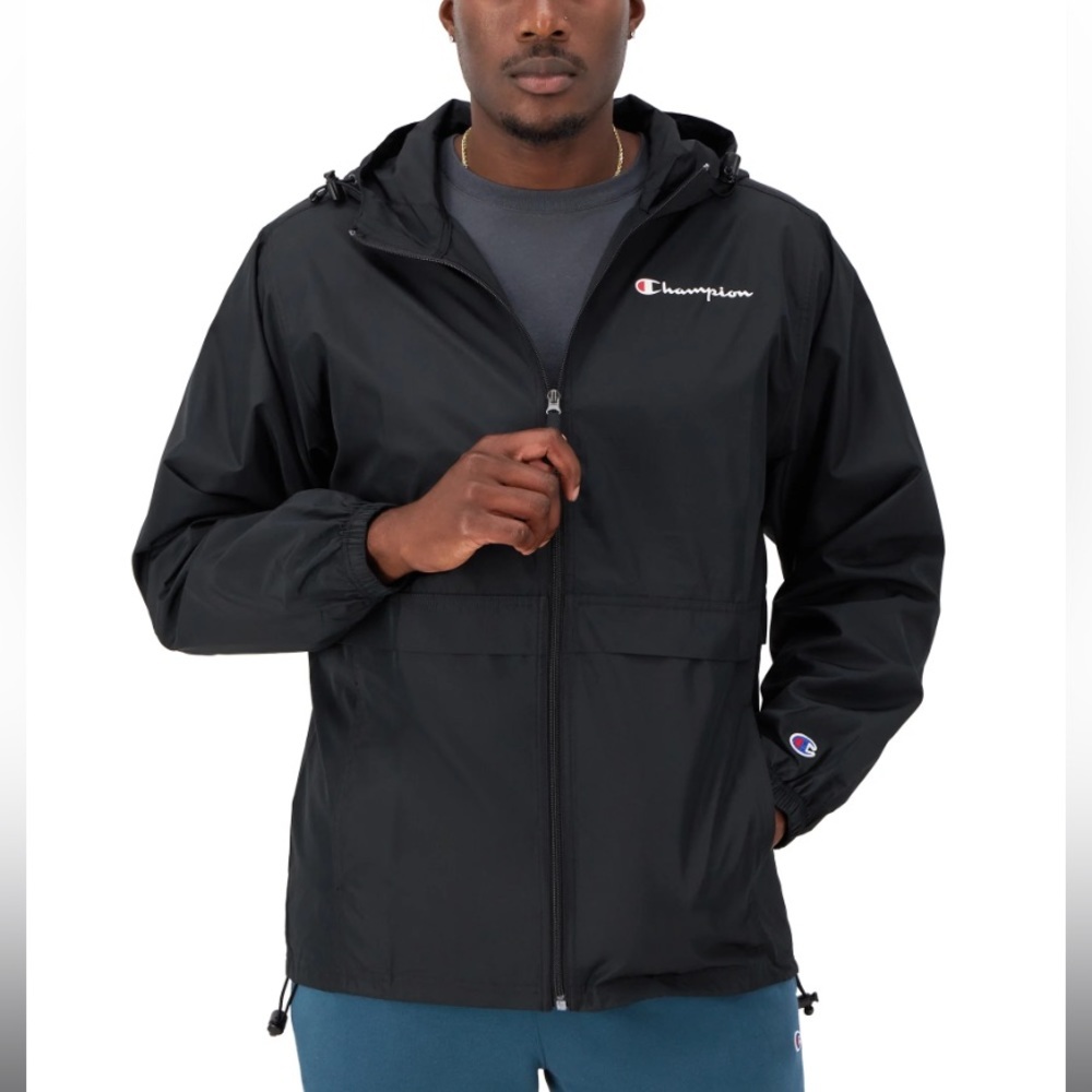Champion Full Zip Hooded Lightweight Windbreaker Jacket Size Small